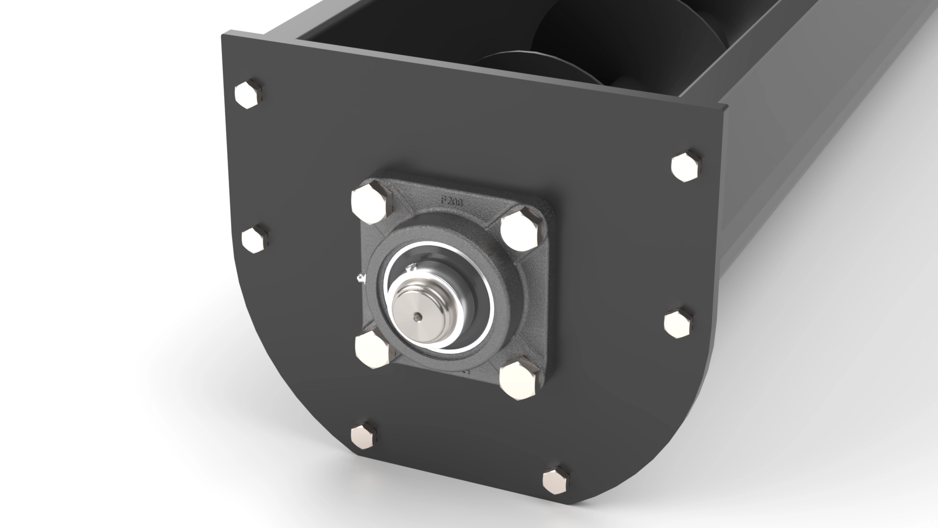 U-Shaped Screw Conveyor – 255mm Dia (22 ft) - top view